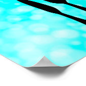 ティール(緑がかった色)とキッ食べチン用の黒い看板 ポスター (角)