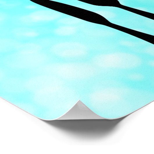 ティール（緑がかった色）とキッ食べチン用の黒い看板 ポスター (角)