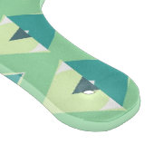 ティール（緑がかった色）とグリーンダイヤモンドの幾何学的パターン カッティングボード (角)