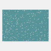 ティール（緑がかった色）とグレークラシック モダン ラッピングペーパーシート (正面2)