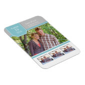 ティール(緑がかった色)とグレーフォトデイトマグネットを保存 マグネット (右側)