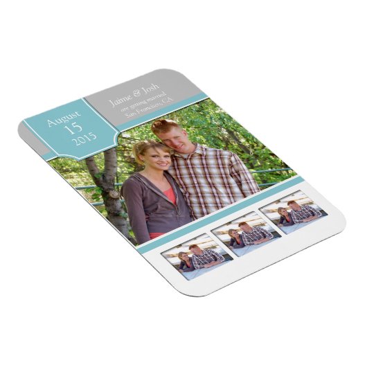 ティール（緑がかった色）とグレーフォトデイトマグネットを保存 マグネット (右側)