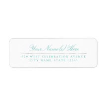 ティール（緑がかった色）とグレー差出人住所ラベル