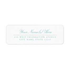 ティール（緑がかった色）とグレー差出人住所ラベル ラベル