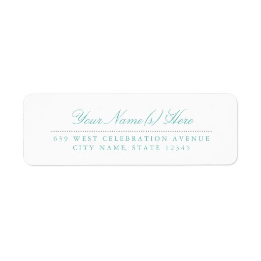 ティール(緑がかった色)とグレー差出人住所ラベル ラベル (正面)