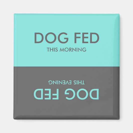 ティール(緑がかった色)とグレー |犬食べ物を与えペット注意喚起マグネット マグネット (正面)