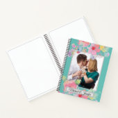 ティール（緑がかった色）とシャビーシックなフローラカスタムカップルの写真 ノートブック (内部)