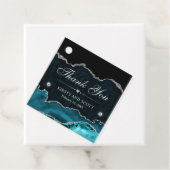 ティール（緑がかった色）とシルバーグリッターマーブル結婚ズ フェイバータグ (インサイチュ)