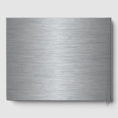 ティール（緑がかった色）とシルバースパークル結婚の写真ゲスト ゲストブック (裏面)