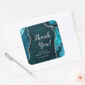 ティール（緑がかった色）とシルバー瑪瑙Sweet sixteenありがとう スクエアシール (封筒)