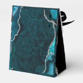 ティール(緑がかった色)とシルバー結婚アゲートさん フェイバーボックス (裏面サイド)