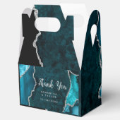 ティール（緑がかった色）とシルバー結婚アゲートさん フェイバーボックス (オープン)