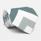 ティール(緑がかった色)とセージ山形 ネクタイ (ロール)