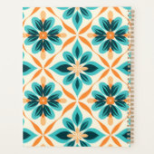 ティール(緑がかった色)とタンジェリンミッドセンチュリーフローラプランナー プランナー手帳 (裏面)