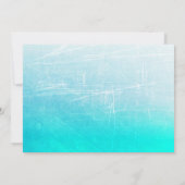 ティール（緑がかった色）とターコイズブルーホワイトフラワー結婚ズ 招待状 (裏面)