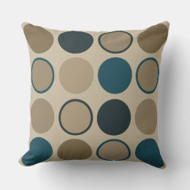 ティール（緑がかった色）とトゥーペサークル クッション