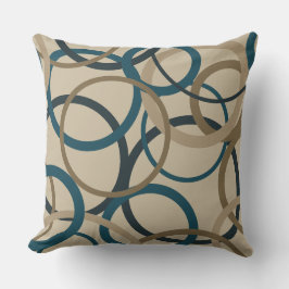 ティール（緑がかった色）とトゥーペサークル クッション