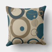 ティール（緑がかった色）とトゥーペサークル クッション (裏面)