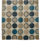 ティール（緑がかった色）とトゥーペサークル シャワーカーテン (正面)