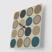 ティール（緑がかった色）とトゥーペサークル スクエア壁時計 (傾斜)