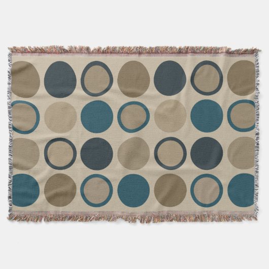 ティール（緑がかった色）とトゥーペサークル スローブランケット (正面)