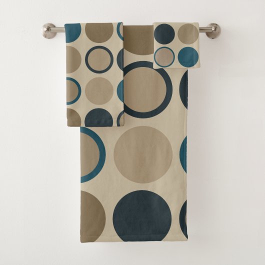 ティール（緑がかった色）とトゥーペサークル バスタオルセット (インサイチュ)