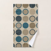 ティール（緑がかった色）とトゥーペサークル バスタオルセット (ハンドタオル)