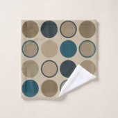 ティール（緑がかった色）とトゥーペサークル バスタオルセット (ウォッシュタオル)