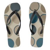 ティール（緑がかった色）とトゥーペサークル ビーチサンダル (フットベッド)