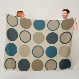 ティール（緑がかった色）とトゥーペサークル フリースブランケット