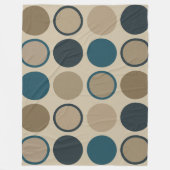 ティール（緑がかった色）とトゥーペサークル フリースブランケット (正面)