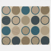 ティール（緑がかった色）とトゥーペサークル フリースブランケット (正面(横))