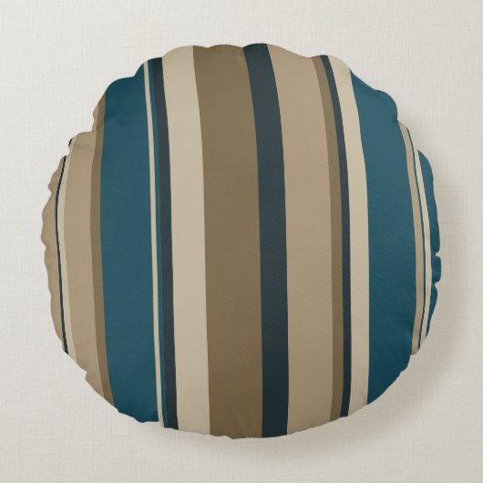 ティール（緑がかった色）とトゥーペサークル ラウンドクッション (正面)