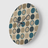 ティール（緑がかった色）とトゥーペサークル ラージ壁時計 (傾斜)