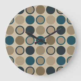 ティール（緑がかった色）とトゥーペサークル ラージ壁時計