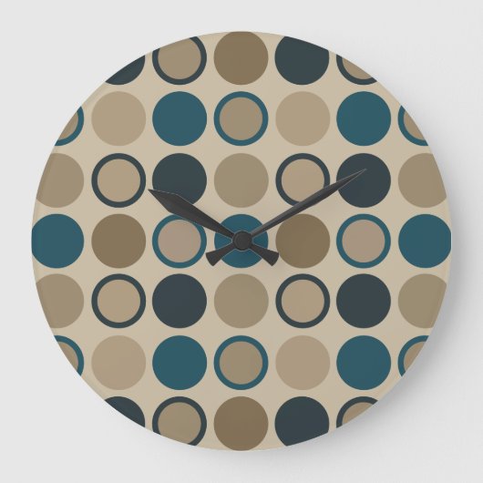 ティール（緑がかった色）とトゥーペサークル ラージ壁時計 (正面)