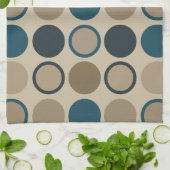 ティール（緑がかった色）とトゥーペサークルT キッチンタオル (折り畳み)