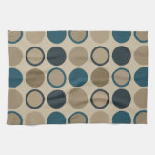 ティール（緑がかった色）とトゥーペサークルT キッチンタオル (横)