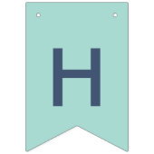 ティール（緑がかった色）とネイビードット バンティングフラッグ (第2の旗)