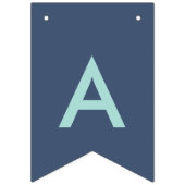 ティール（緑がかった色）とネイビードット バンティングフラッグ (第3の旗)