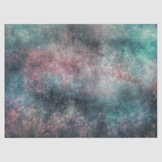 ティール（緑がかった色）とバラ雲ティッシュペーパー 薄葉紙 (正面)