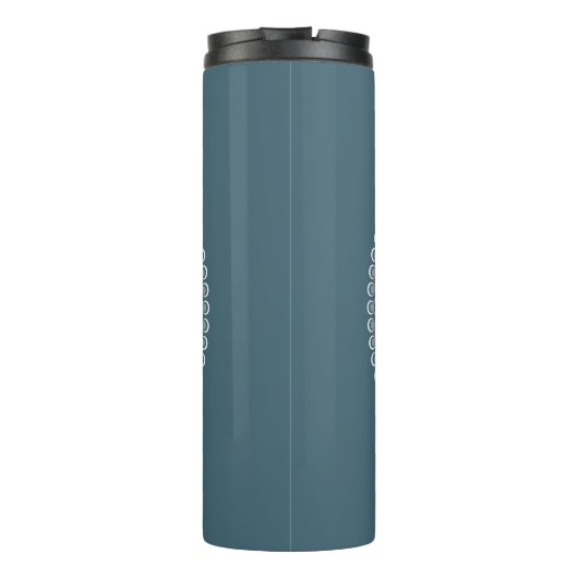 ティール(緑がかった色)とパーソナライズされた金ゴールド抽象芸術アクセント曼荼羅 タンブラー (裏面)