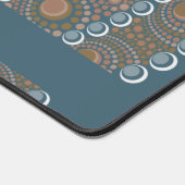 ティール(緑がかった色)とパーソナライズされた金ゴールド抽象芸術アクセント曼荼羅 デスクマット (コーナー)