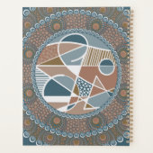 ティール（緑がかった色）とパーソナライズされた金ゴールド抽象芸術アクセント曼荼羅 プランナー手帳 (裏面)