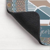 ティール(緑がかった色)とパーソナライズされた金ゴールド抽象芸術アクセント曼荼羅 マウスパッド (コーナー)