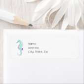 ティール(緑がかった色)とパープルシーホース ラベル (インサイチュ)