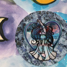 ティール（緑がかった色）とパープルベリーダンサーラブハート