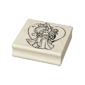 ティール（緑がかった色）とパープルベリーダンサーラブハート ラバースタンプ (スタンプ)