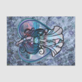 ティール（緑がかった色）とパープルベリーダンサーラブハート 薄葉紙 (正面)