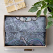 ティール（緑がかった色）とパープルベリーダンサーラブハート 薄葉紙 (ギフト)